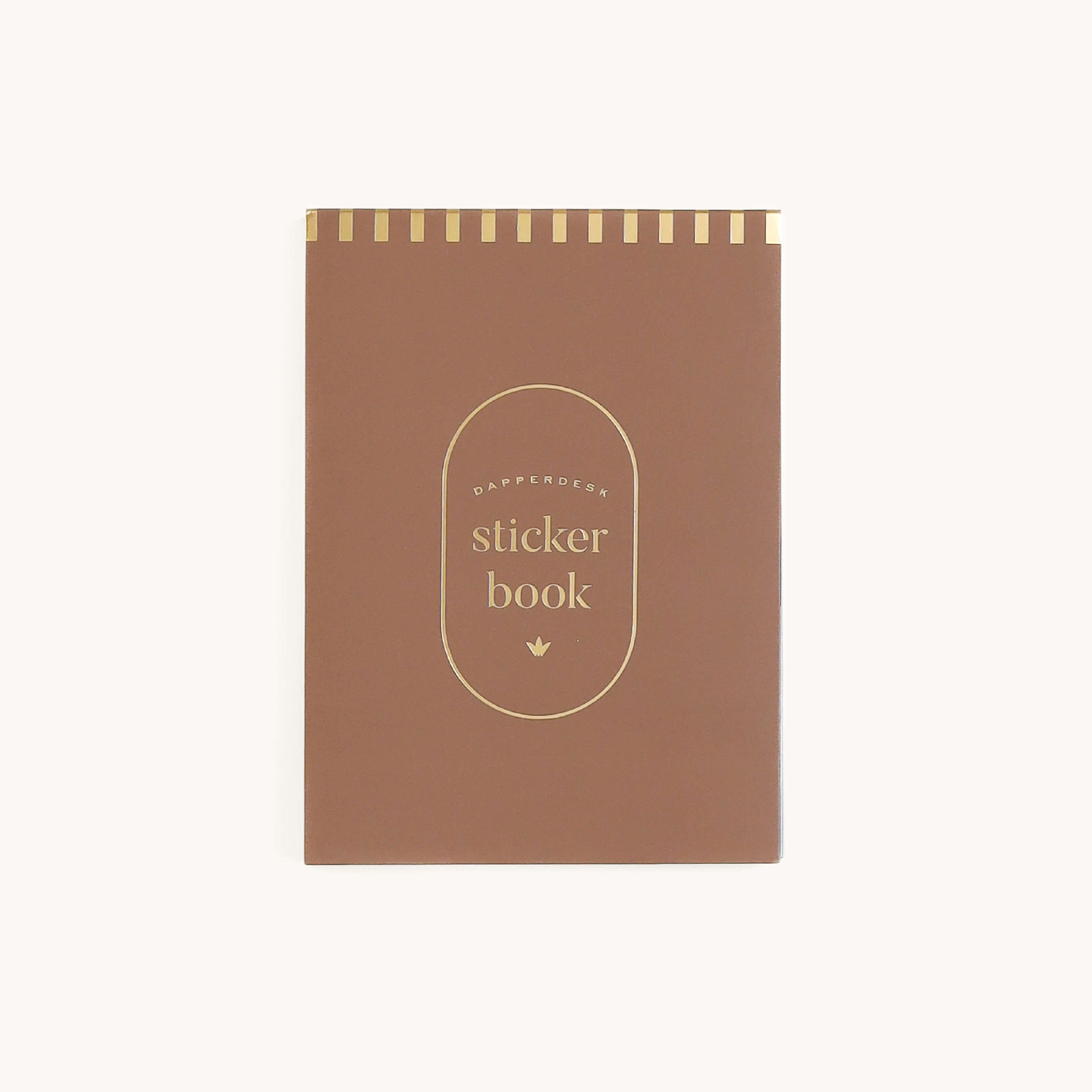 Simplified by Emily Ley | Dapperdesk Sticker Book featuring a soft-touch, thick paper cover with gold foil details.