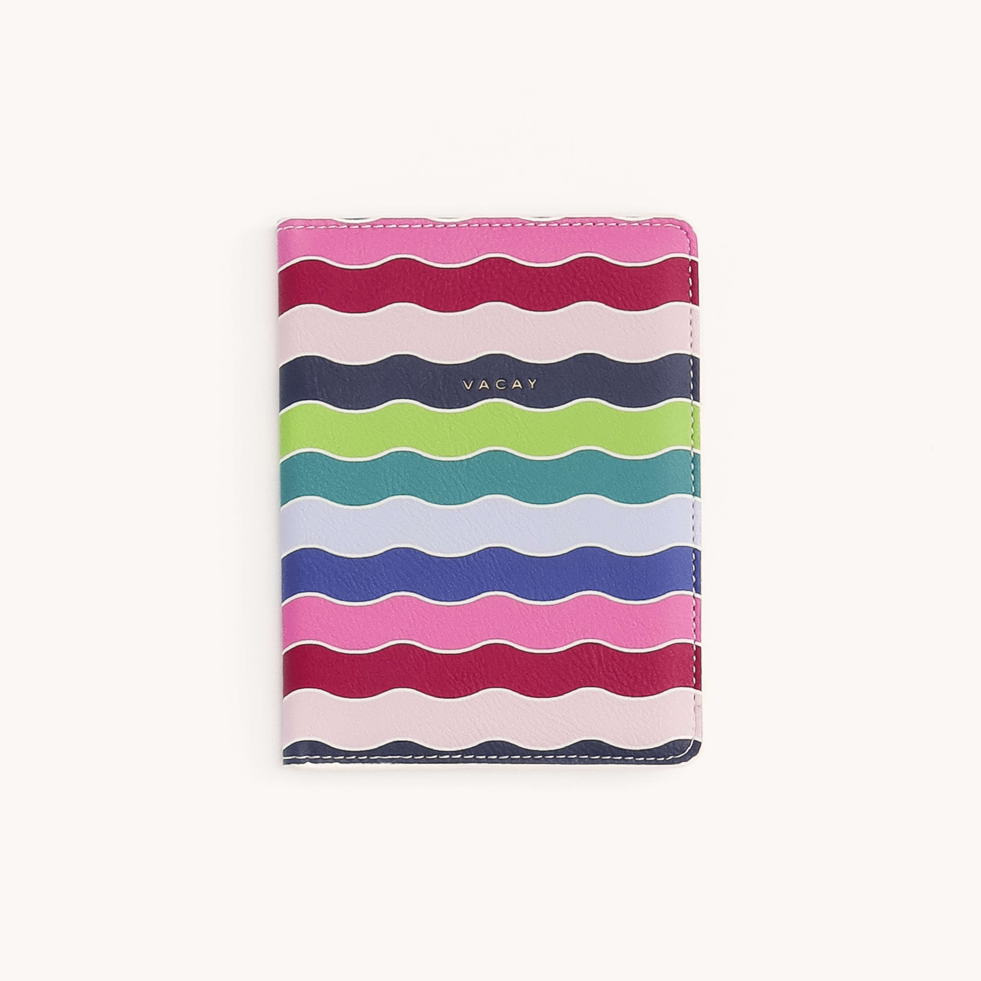 Rainbow Row passport holder with colorful striped design by Simplified by Emily Ley