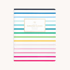 The 2025-2026 Softcover Monthly Simplified Planner by Simplified features a Happy Stripe cover in vibrant blue, green, yellow, and pink. Ideal for your organization needs, it showcases Simplified Planner with a decorative emblem.