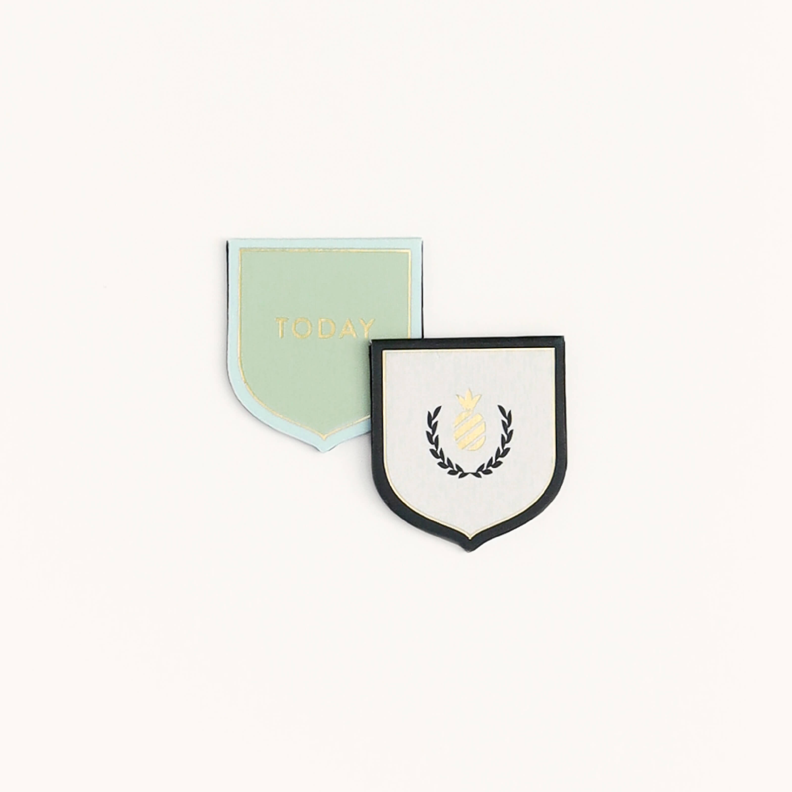 Simplified by Emily Ley | Magnetic Crest Page Marker Set featuring one today pattern and one pineapple crest.