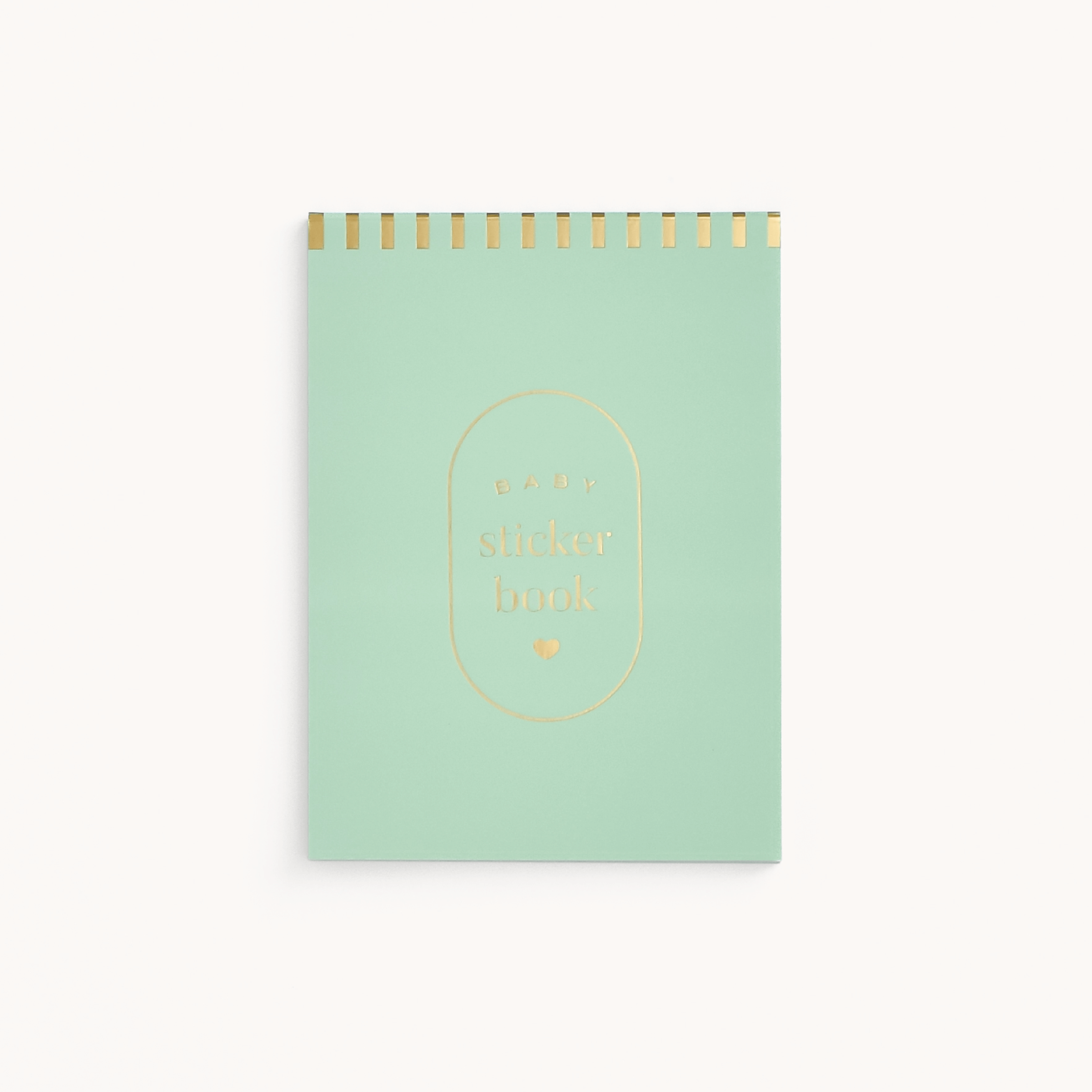 Simplified by Emily Ley | Baby Sticker Book featuring a soft-touch, thick paper cover with gold foil details.