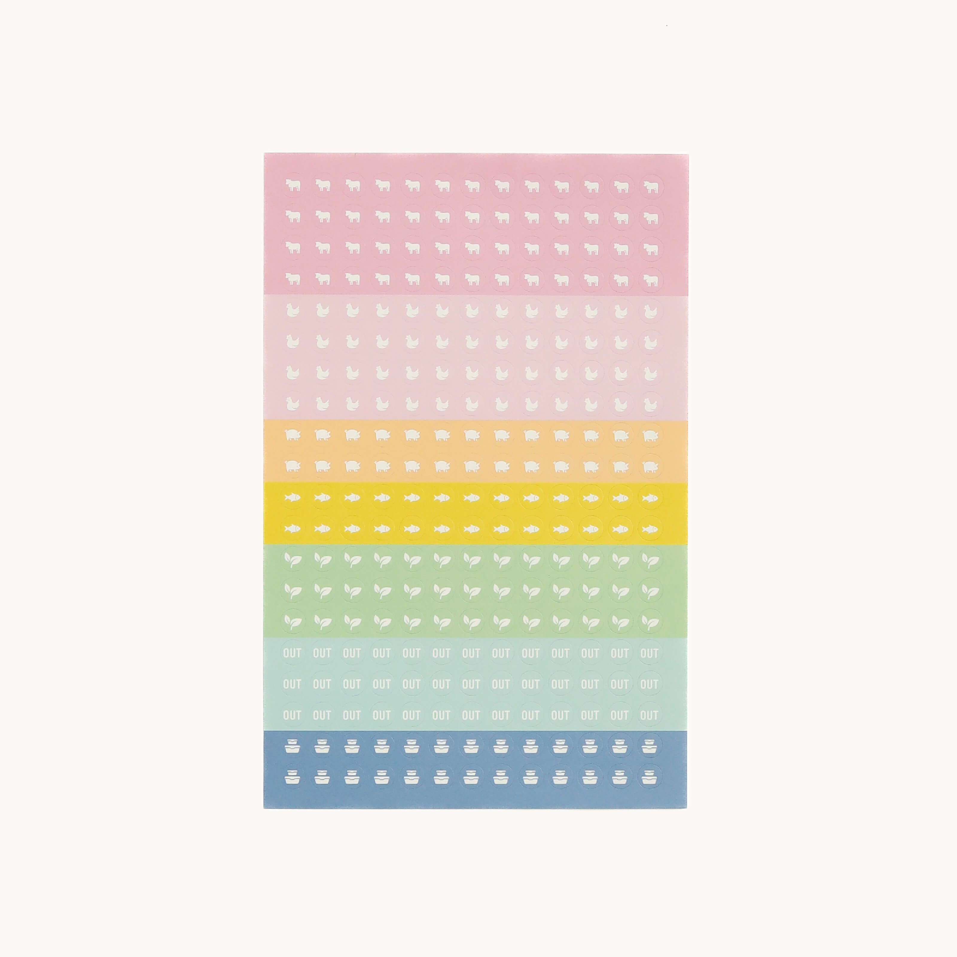 Simplified by Emily Ley | Meal Planning Sticker Set featuring an assortment of color-coded meal icons.