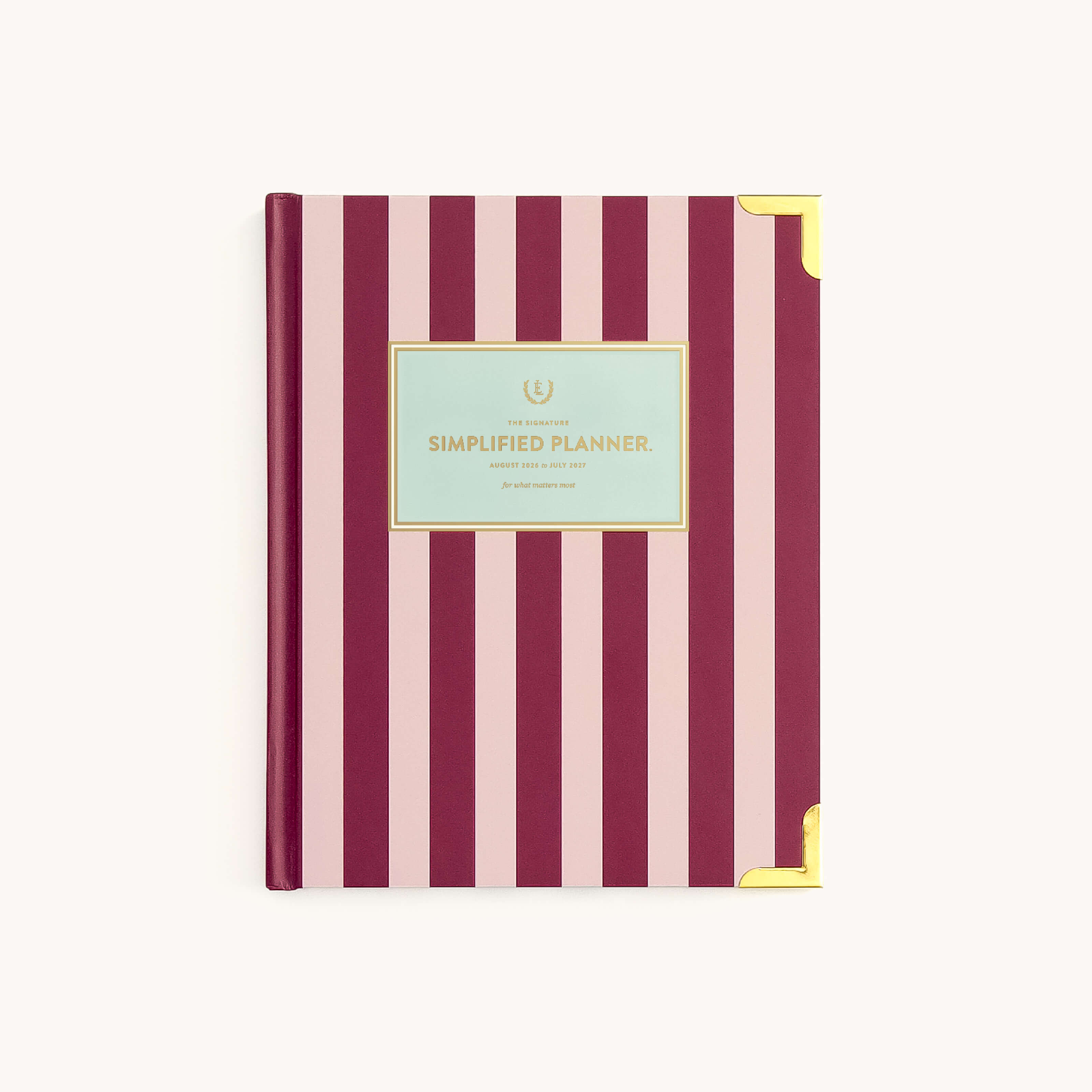 Berry Stripe bookbound weekly planner with bold striped cover and elegant bound design for organized weekly planning