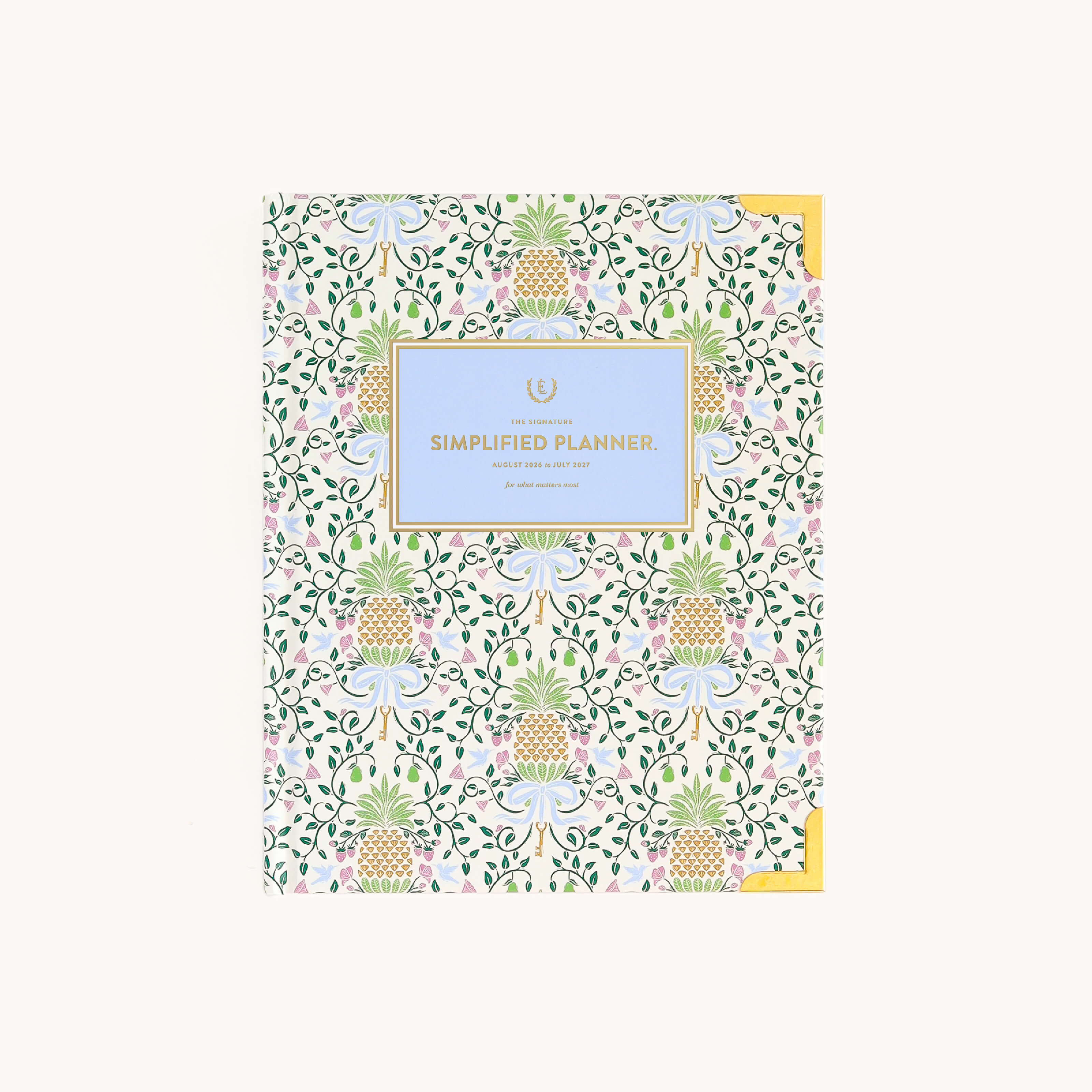 Pineapple Charm bookbound weekly planner with illustrated Pineapple cover and elegant bound design for organized weekly planning