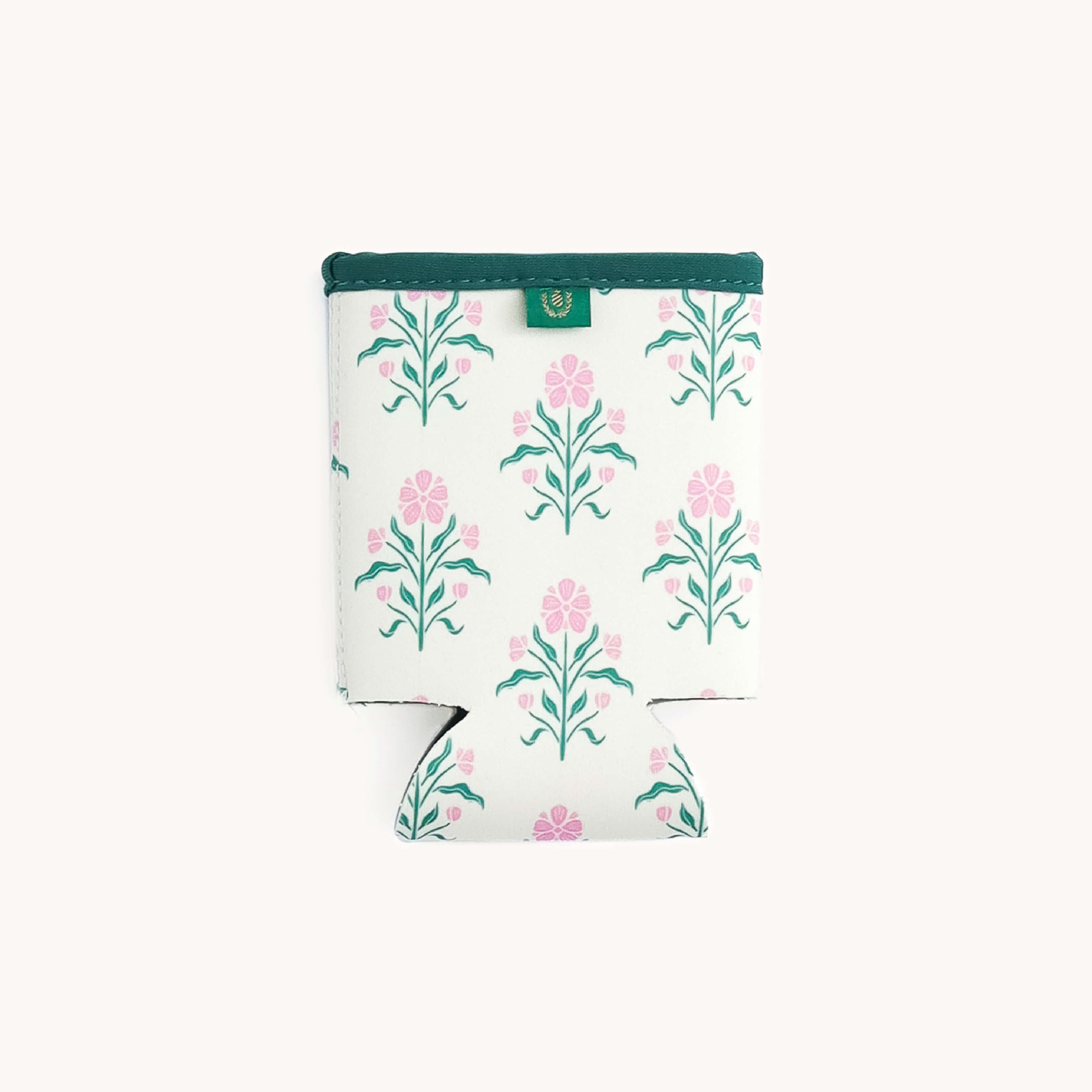 Floral Blush Botcanical Can Cooler on a white background