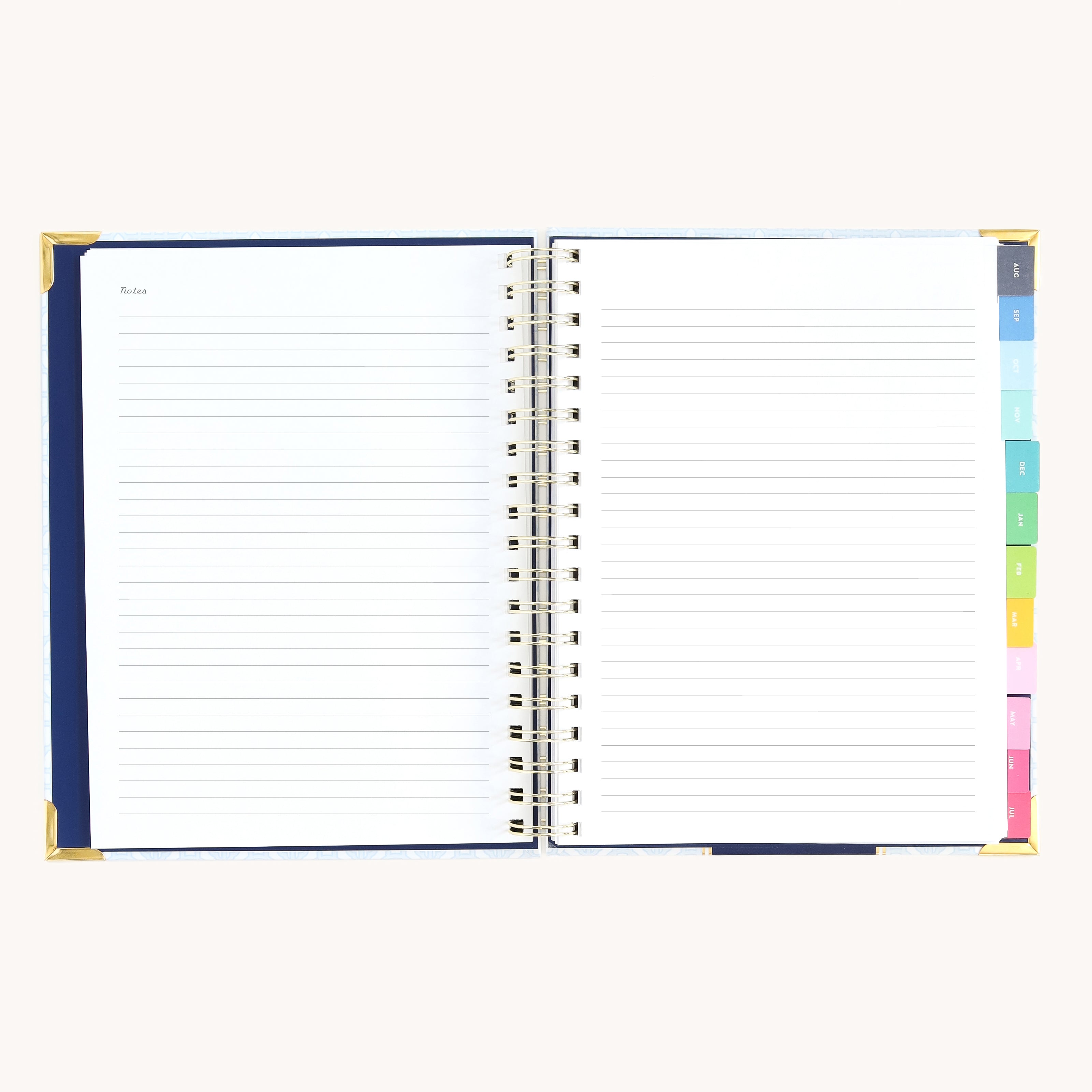 Spiral weekly planner notes page with lined space for lists, planning, and everyday ideas