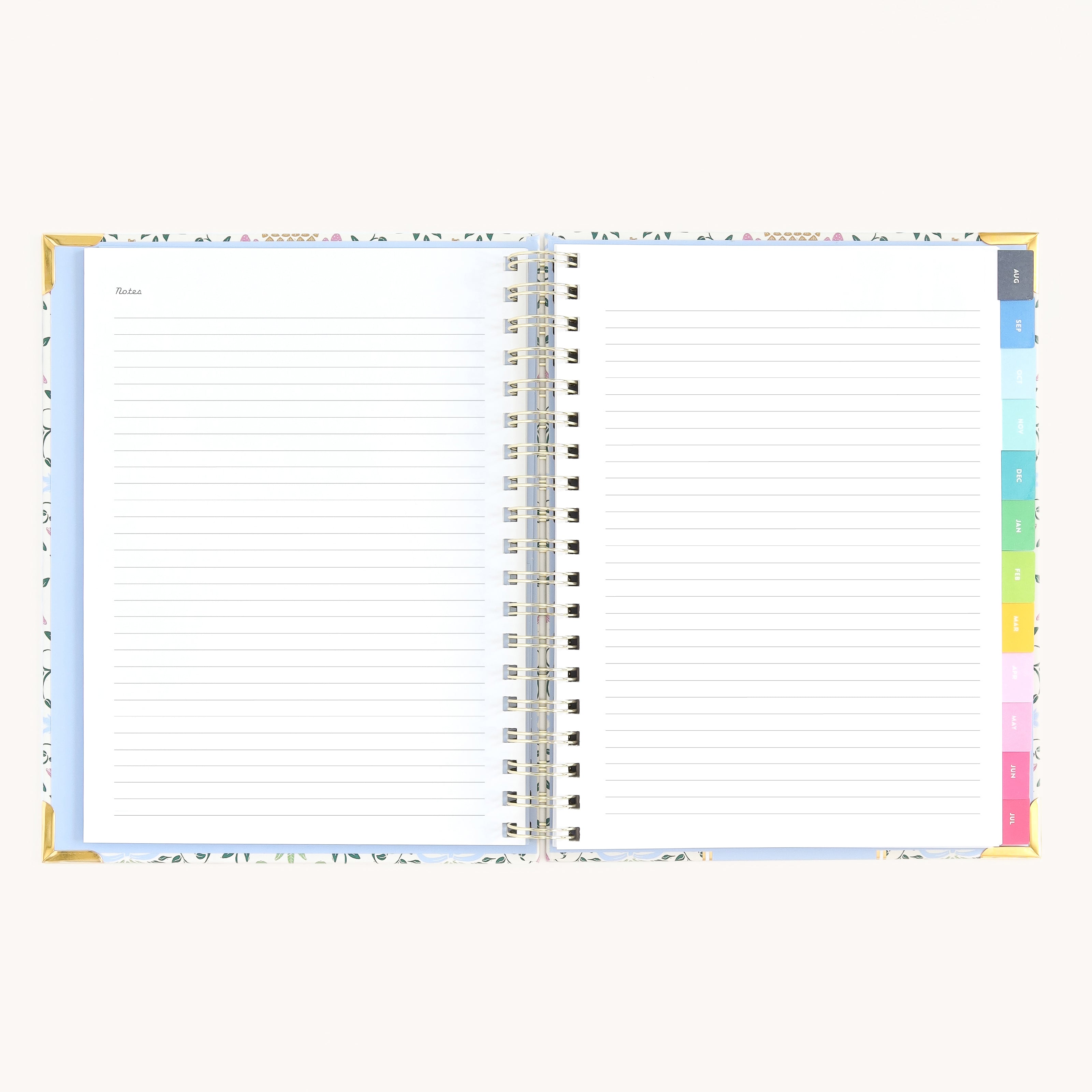 Spiral weekly planner notes page with lined space for lists, planning, and everyday ideas