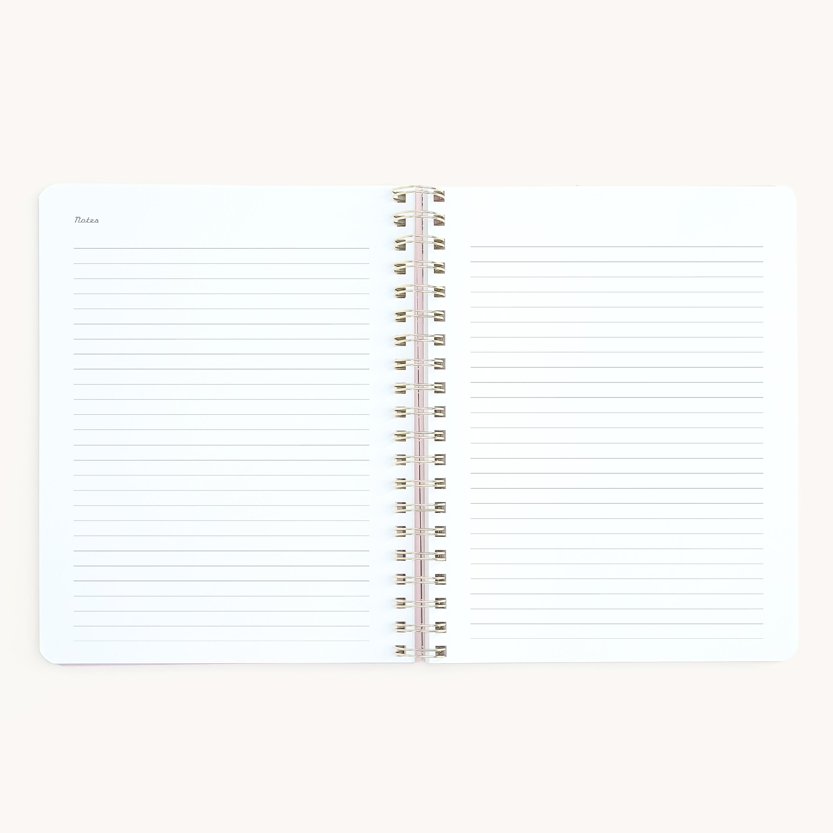 Large softcover weekly planner notes page with lined space for lists, ideas, and reminders