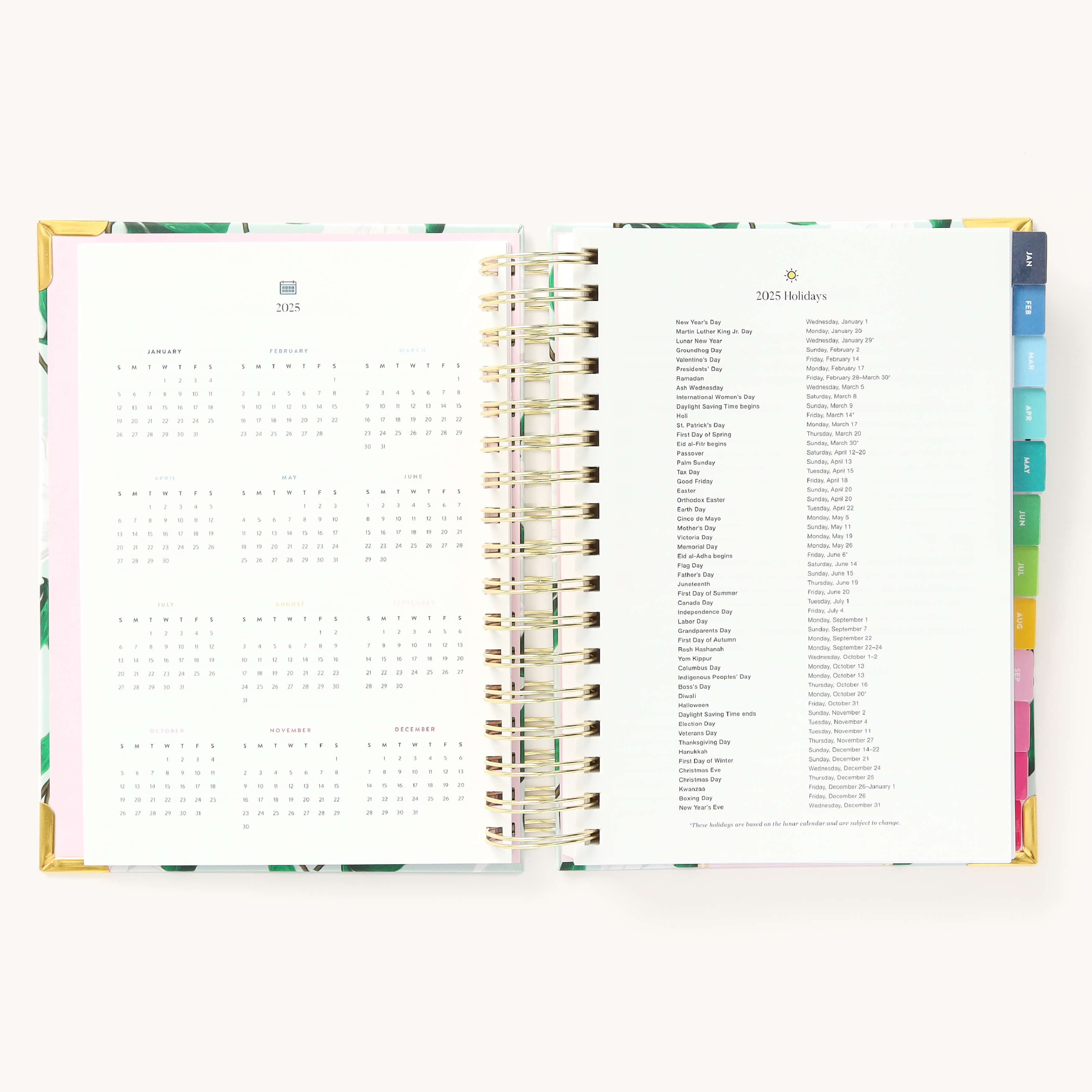 Colorful sticker sheet included in the inner pocket with the 2025 Calendar Year Daily Simplified Planner by Emily Ley in the Savannah Blooms cover design for customization.