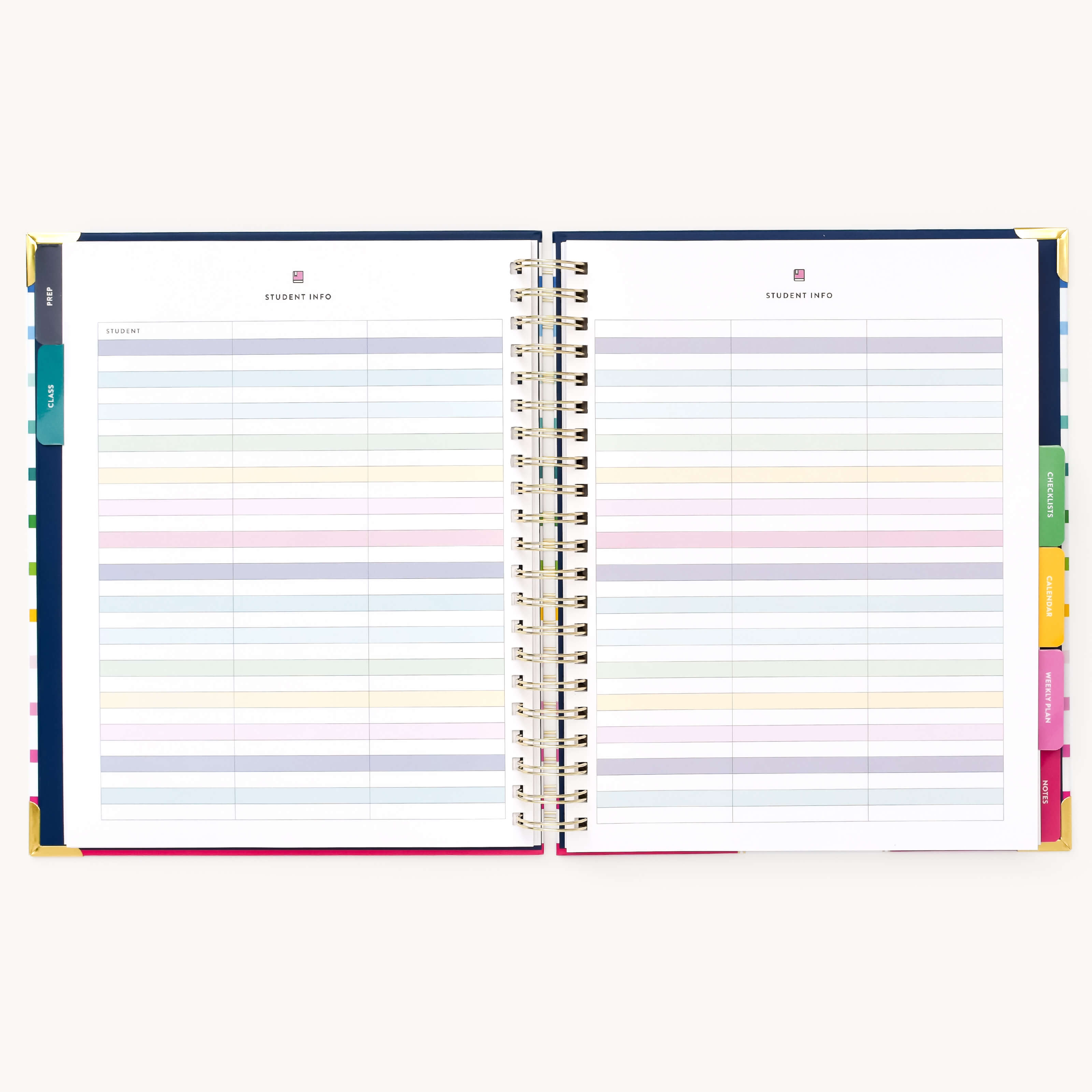 Student info pages in the Simplified Undated Teacher Planner by Emily Ley.