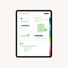 An iPad shows the Simplified 2025-2026 Digital Simplified Planner with tasks, reminders, a state fair note, an inspiring quote, and colorful right-side tabs for easy organization on Friday, October 10, 2025.