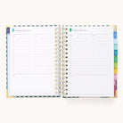 The 2025-2026 Spiral Daily Simplified Planner - Camp Gingham by Simplified boasts gold foil accents and an open spiral-bound layout. It offers a daily schedule from 7 AM to 7 PM with ample note space, plus colored tabs for organization, making it perfect for your Simplified Prep Work journey.
