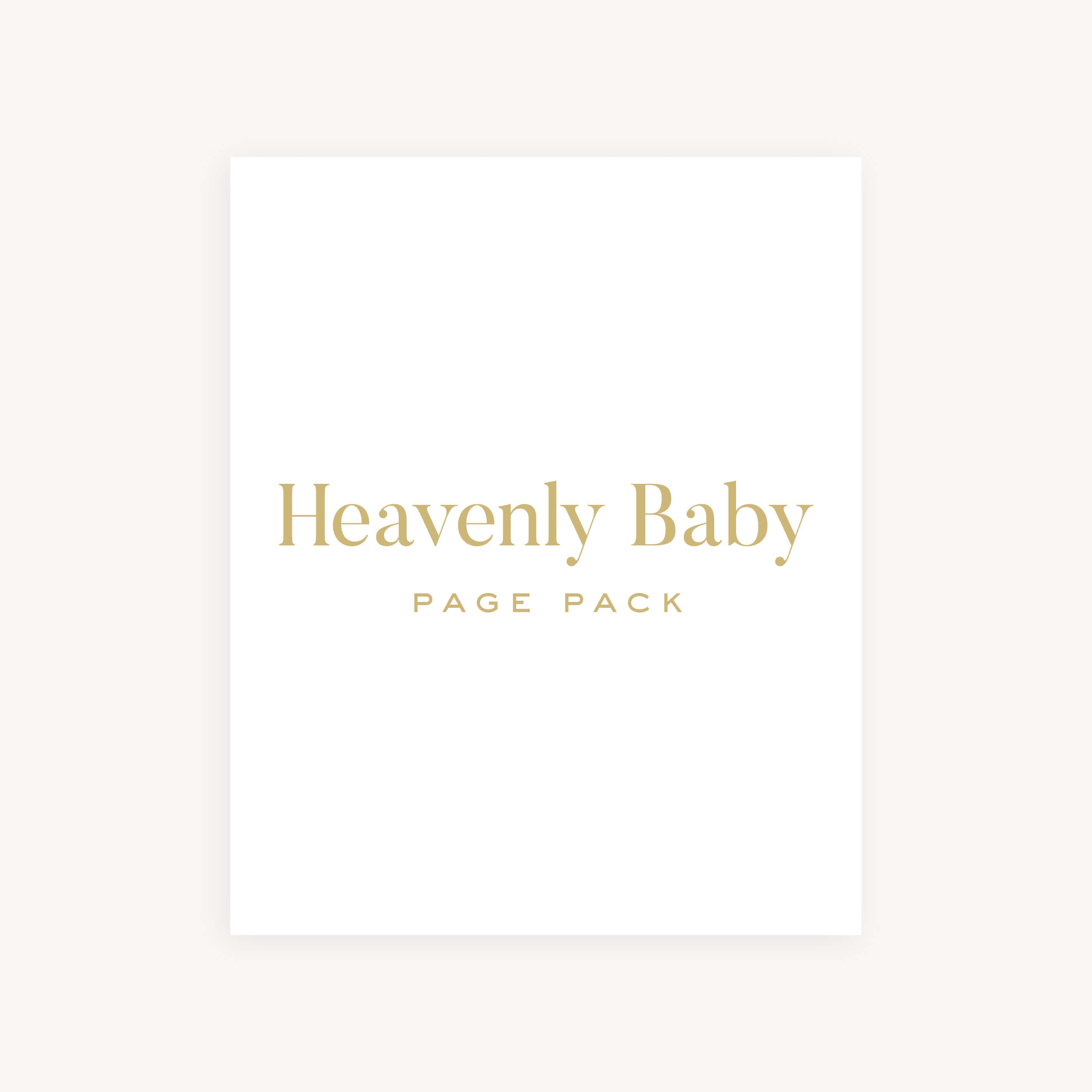 Simplified Heavenly Baby Page Pack cover featuring a thoughtfully designed set of baby book pages to gently remember beautiful memories.
