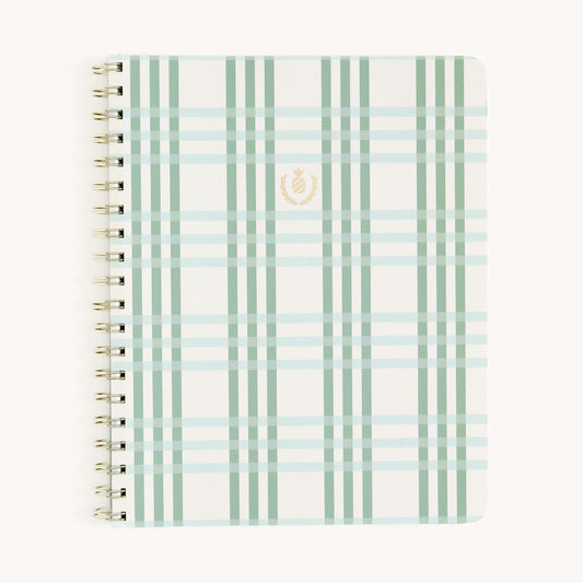 Pistachio Plaid Wire-O Notebook