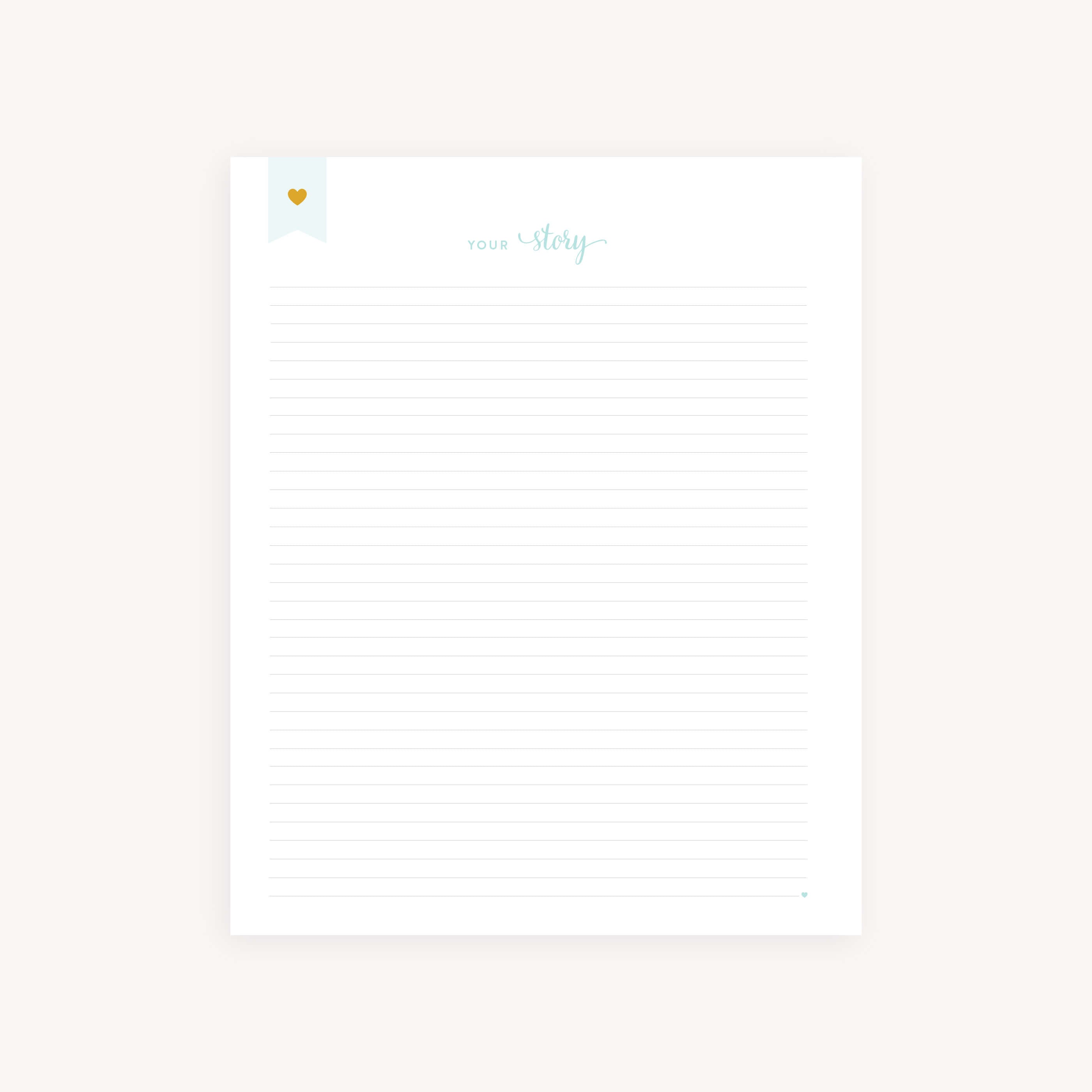 'Your Story' page, dedicated to the child's characteristics and story.