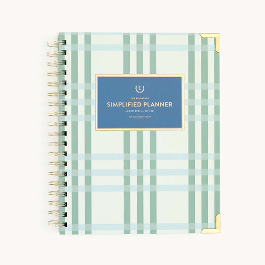 Pistachio Plaid Weekly Planner Cover