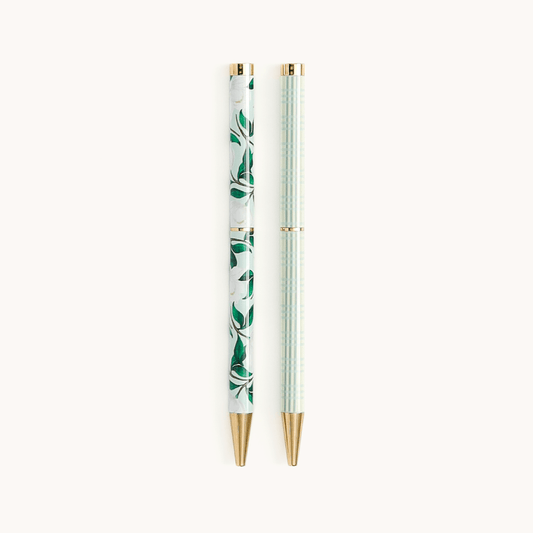 Twist Pen Set, Pistachio Plaid & Savannah Blooms