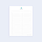 The Brain Dump checklist by Simplified offers a lined format with checkboxes on each line, centered on a light blue background, featuring a small blue icon above the title.