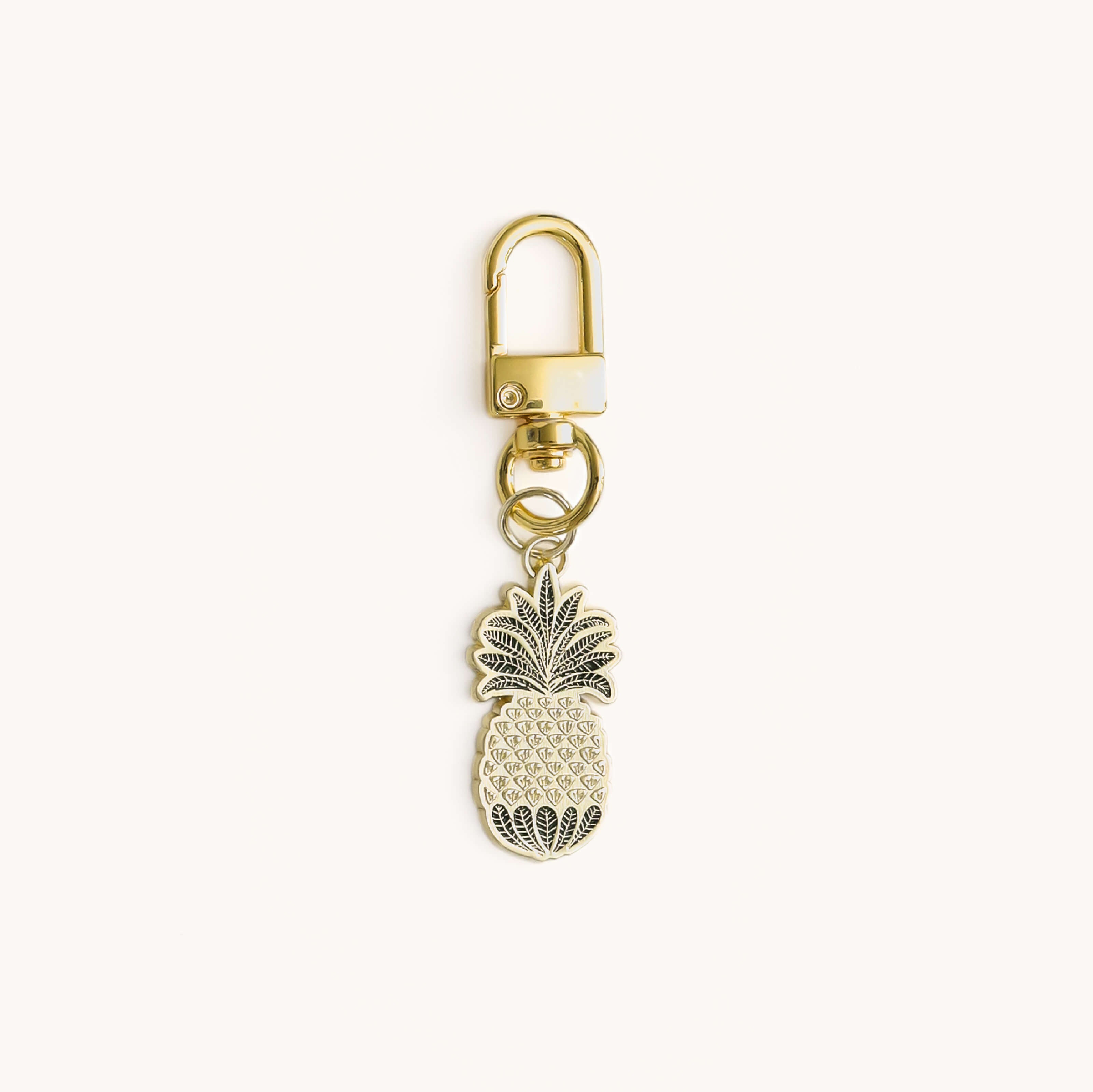 Pineapple enamel charm with gold clasp key ring by Simplified by Emily Ley