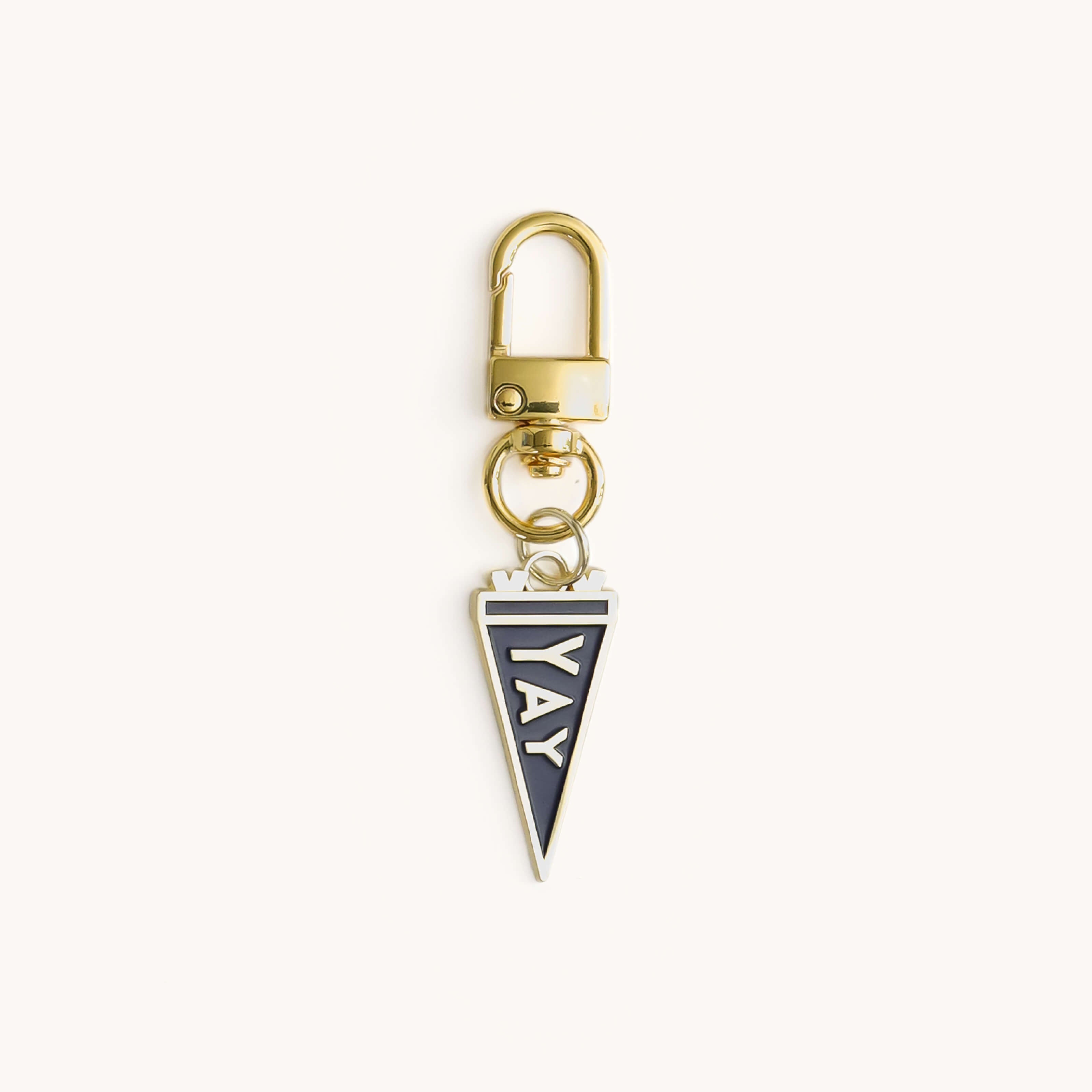 Yay Flag enamel charm with gold clasp key ring by Simplified by Emily Ley