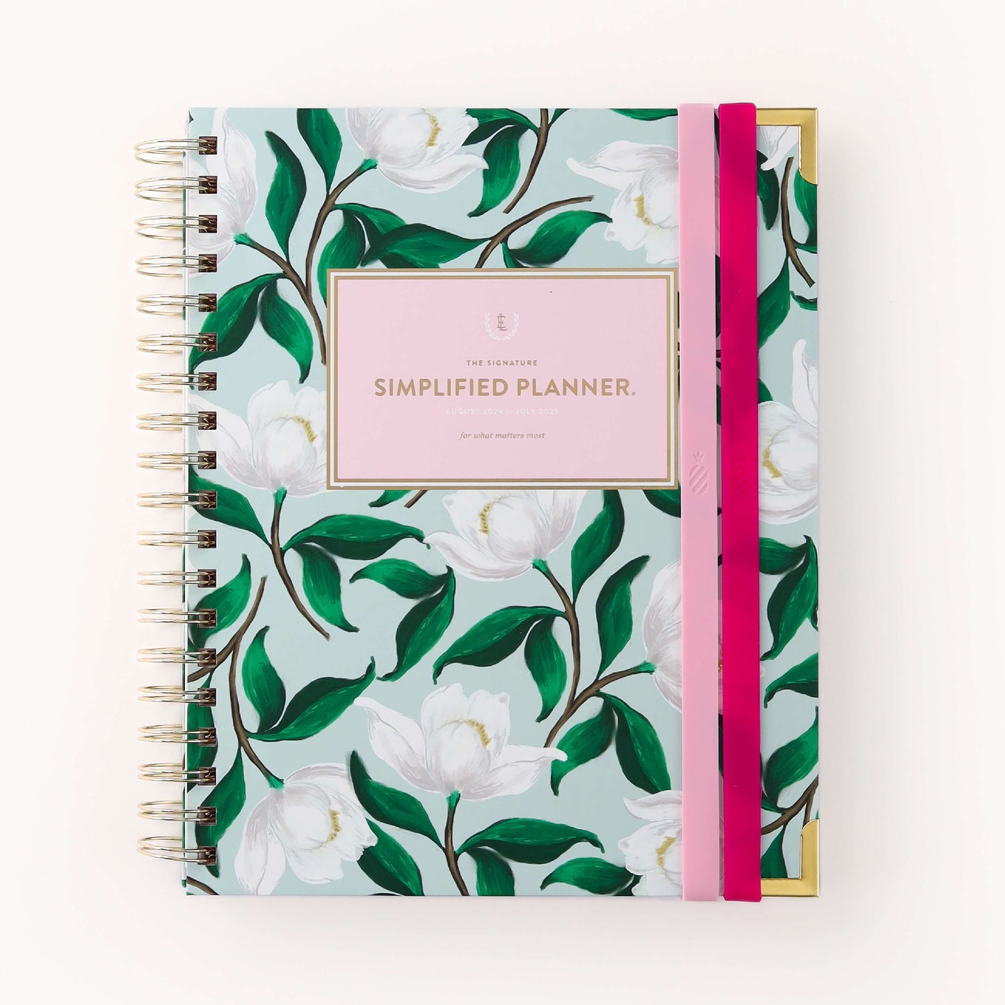 BLUSH & RASPBERRY BANDS ON WEEKLY PLANNER