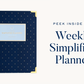 2024-2025 Weekly, Simplified Planner, Cabana Pinstripe