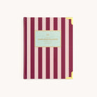 Berry Stripe bookbound weekly planner with bold striped cover and elegant bound design for organized weekly planning