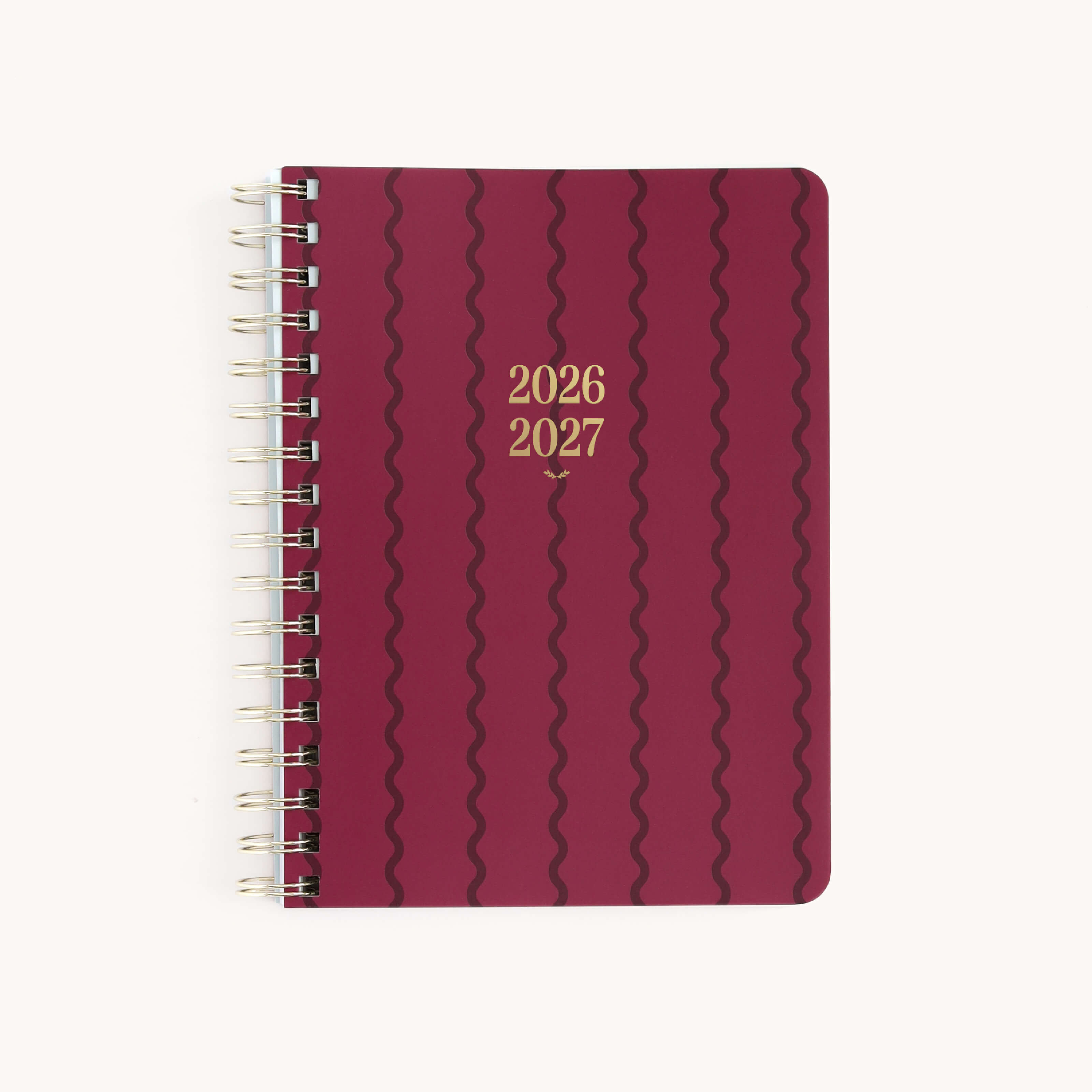 Raspberry Ribbon small softcover weekly planner with wavy cover and portable design for planning on the go
