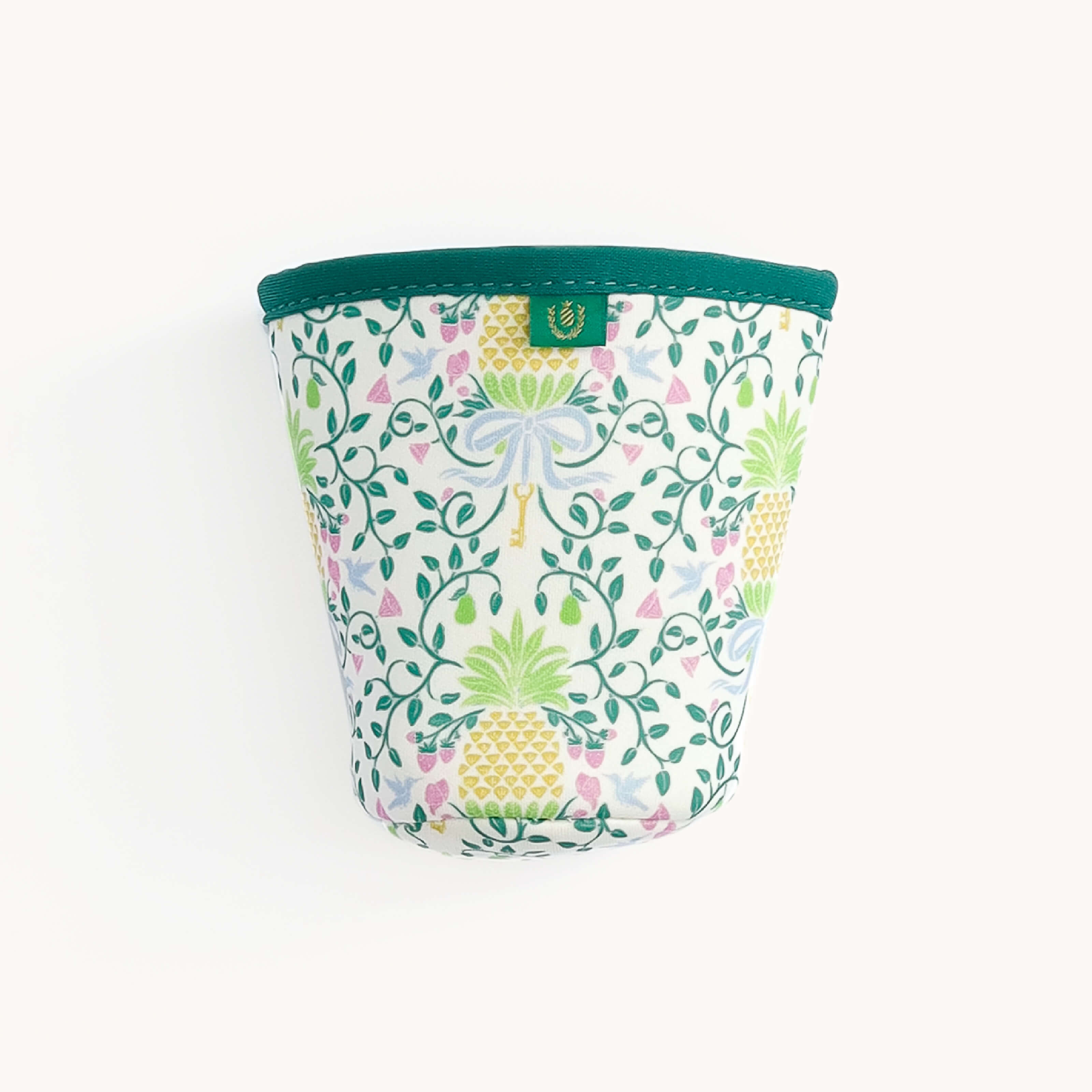 Empty Pineapple Charm Coffee Cooler on white background. 