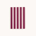 Berry Stripe mini notebook with striped pattern and compact size for everyday notes, lists, and on-the-go organization
