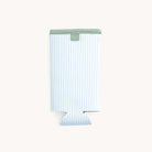Empty Blue Pinstripe Can Cooler on a white background