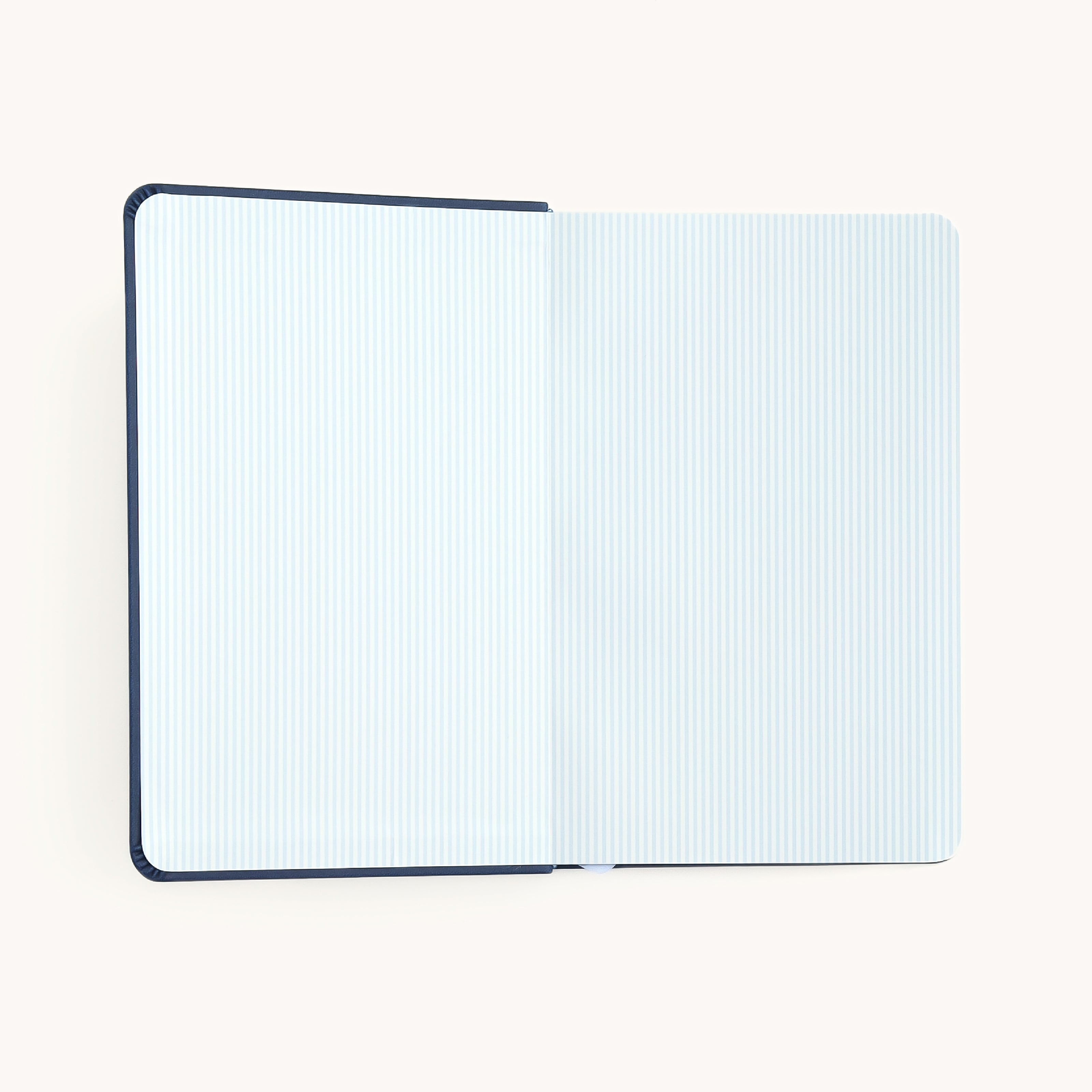 Leatherette Dapperdesk daily planner interior with blue pinstripe liner and clean bookbound design for a polished, professional planning experience