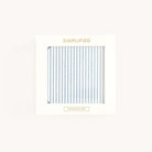 Packaged coaster set with blue and white stripes on a white background