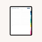The Simplified 2026 Digital Simplified Planner for iPads is shown on a tablet with a Thursday, January 1, 2026 schedule (7 AM–9 PM), to-do list, notes, and colored monthly tabs. Ideal as a PDF planner for Goodnotes.