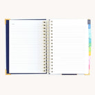 Spiral daily planner notes page with lined space for brainstorming, journaling, and capturing ideas