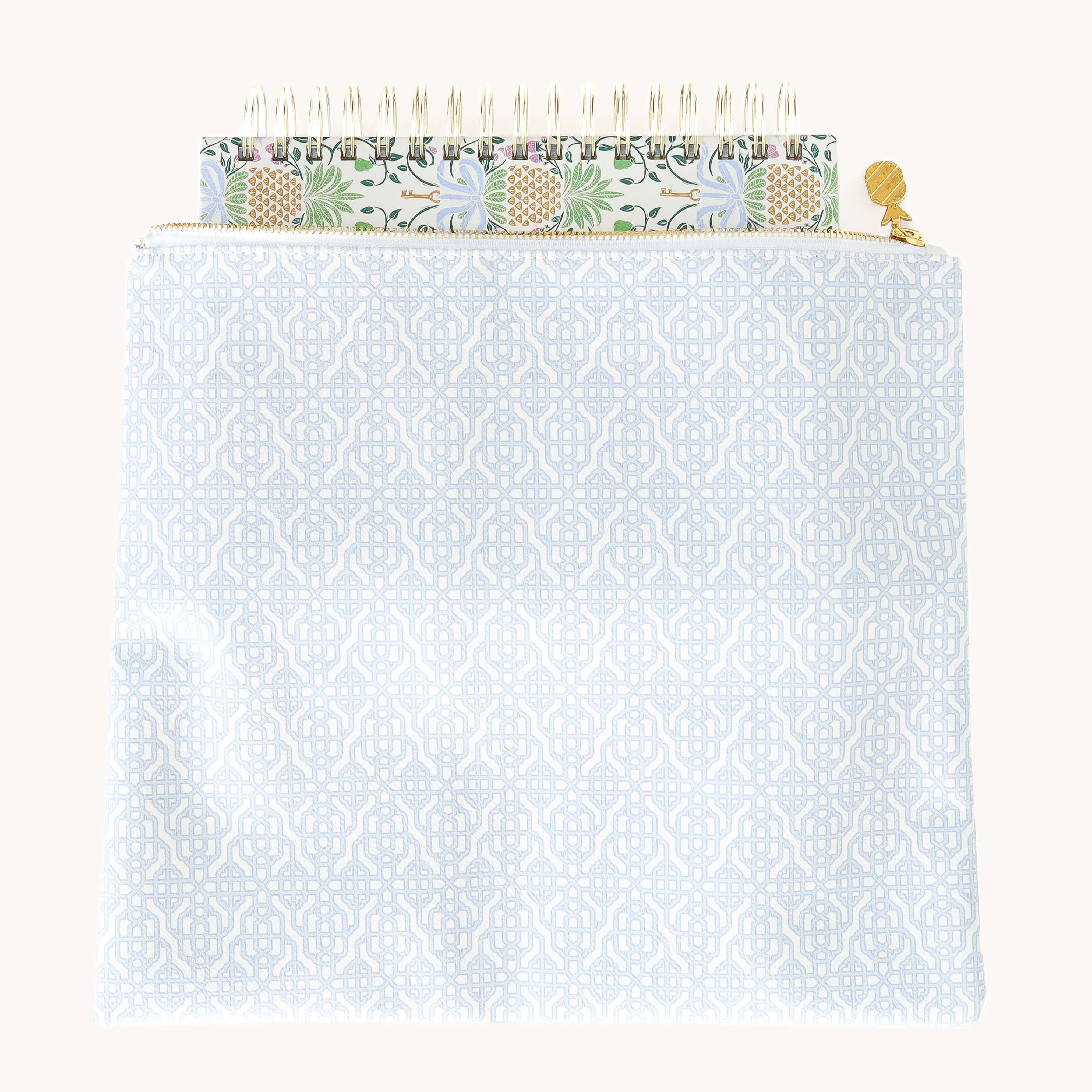Weekly Simplified Planner inside Carolina Trellis Planner Pouch