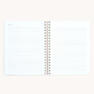 Large softcover weekly planner notes page with lined space for lists, ideas, and reminders