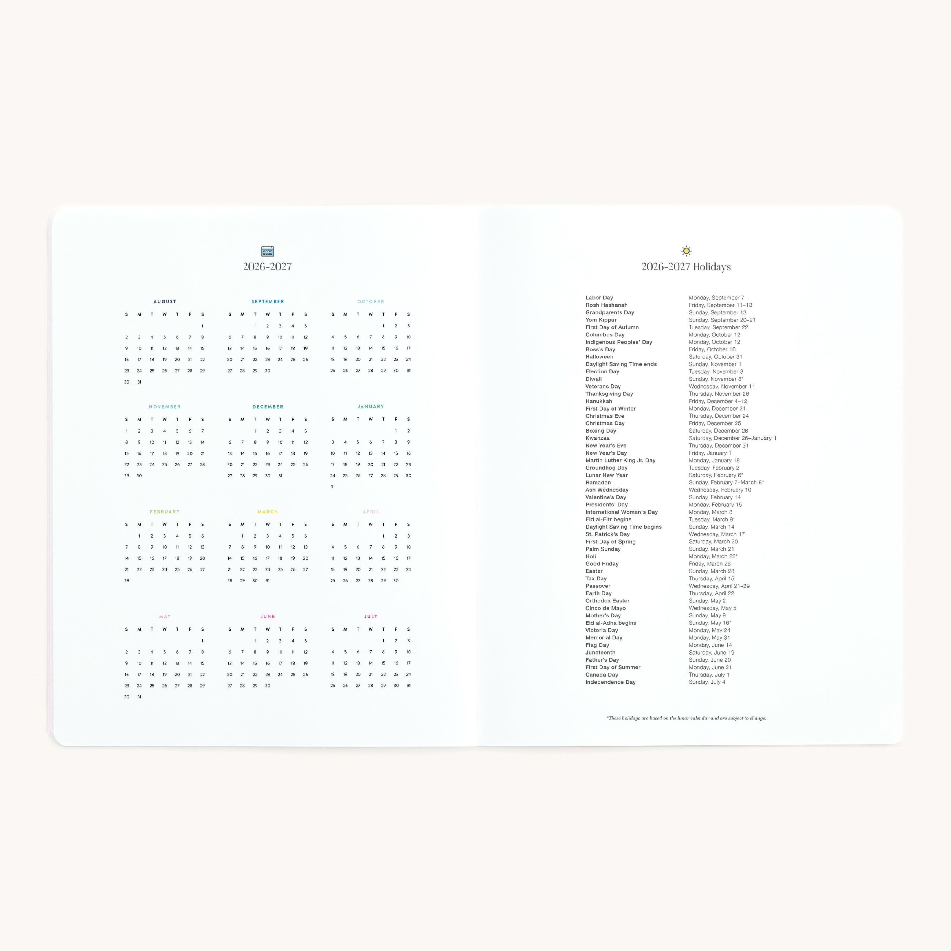 Monthly planner yearly overview pages for long-term planning, important dates, and annual organization