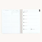 Large softcover weekly planner spread with horizontal weekly layout, space for daily plans, to-do lists, and notes in a clean, minimal design