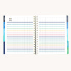 teacher planner open to student checklist spread