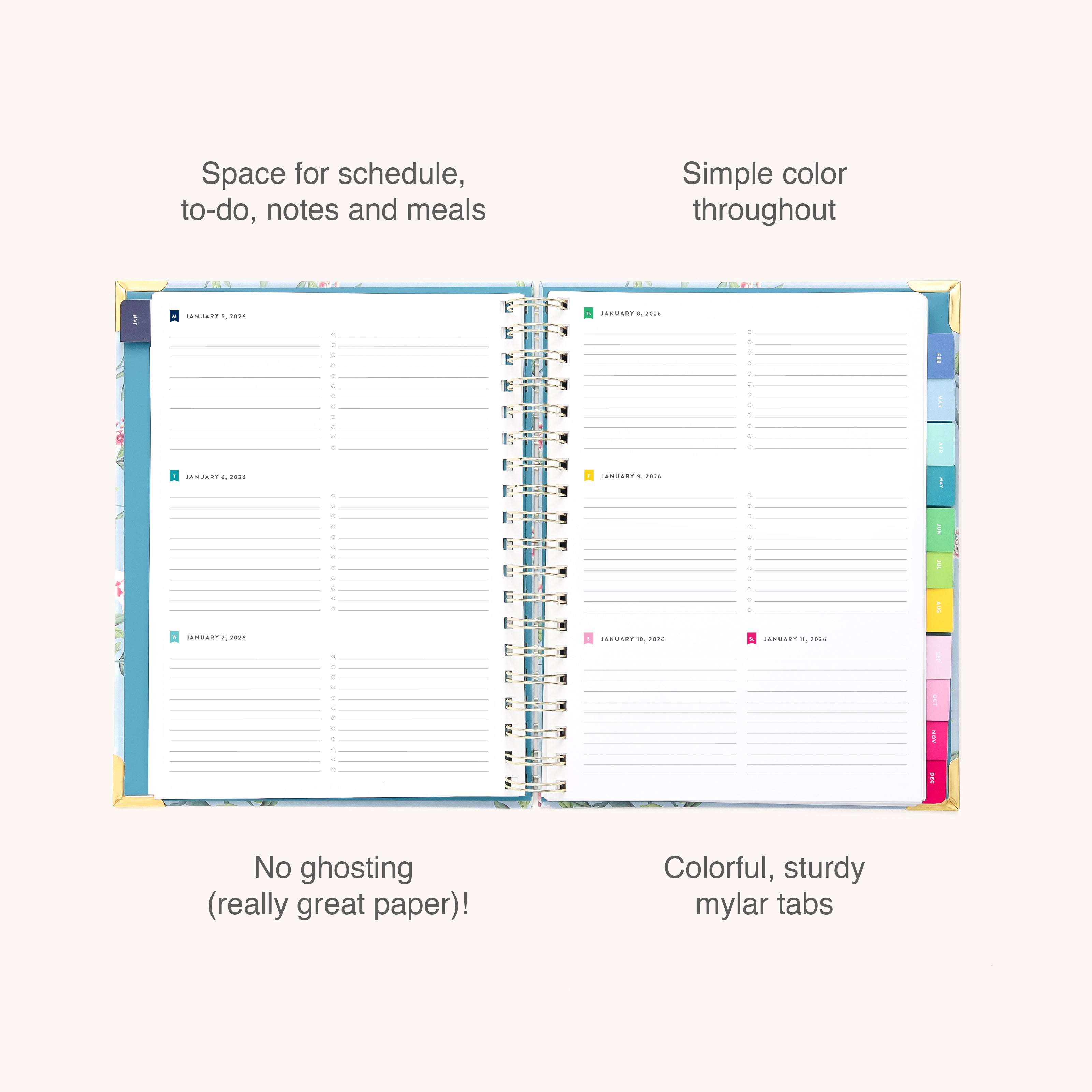 Stay organized with the 2026 Spiral Weekly Simplified Planner - Faraway Land by Simplified. It offers lined pages for planning, simple color coding, vibrant mylar tabs, and high-quality paper to prevent ghosting—perfect for organized weeks in 2026.