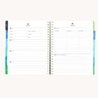 Teacher planner open to about me pages 