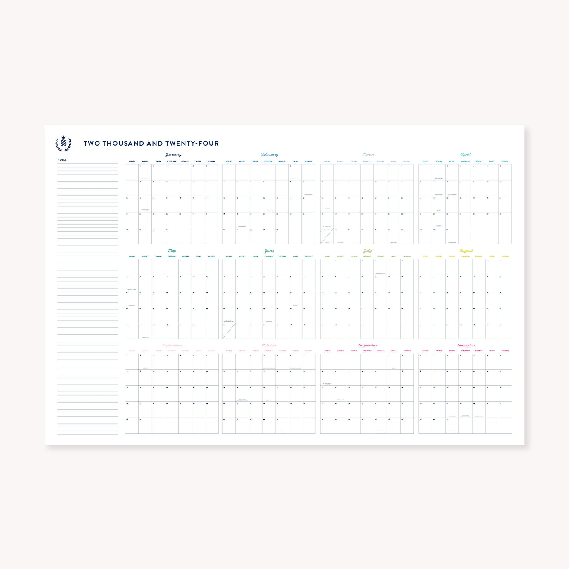 2024 Calendar, 2024 Large Wall Calendar, 2024 Printable Calendar, 2024  Planner, Large Printable Vertical Calendar, Office Planner 