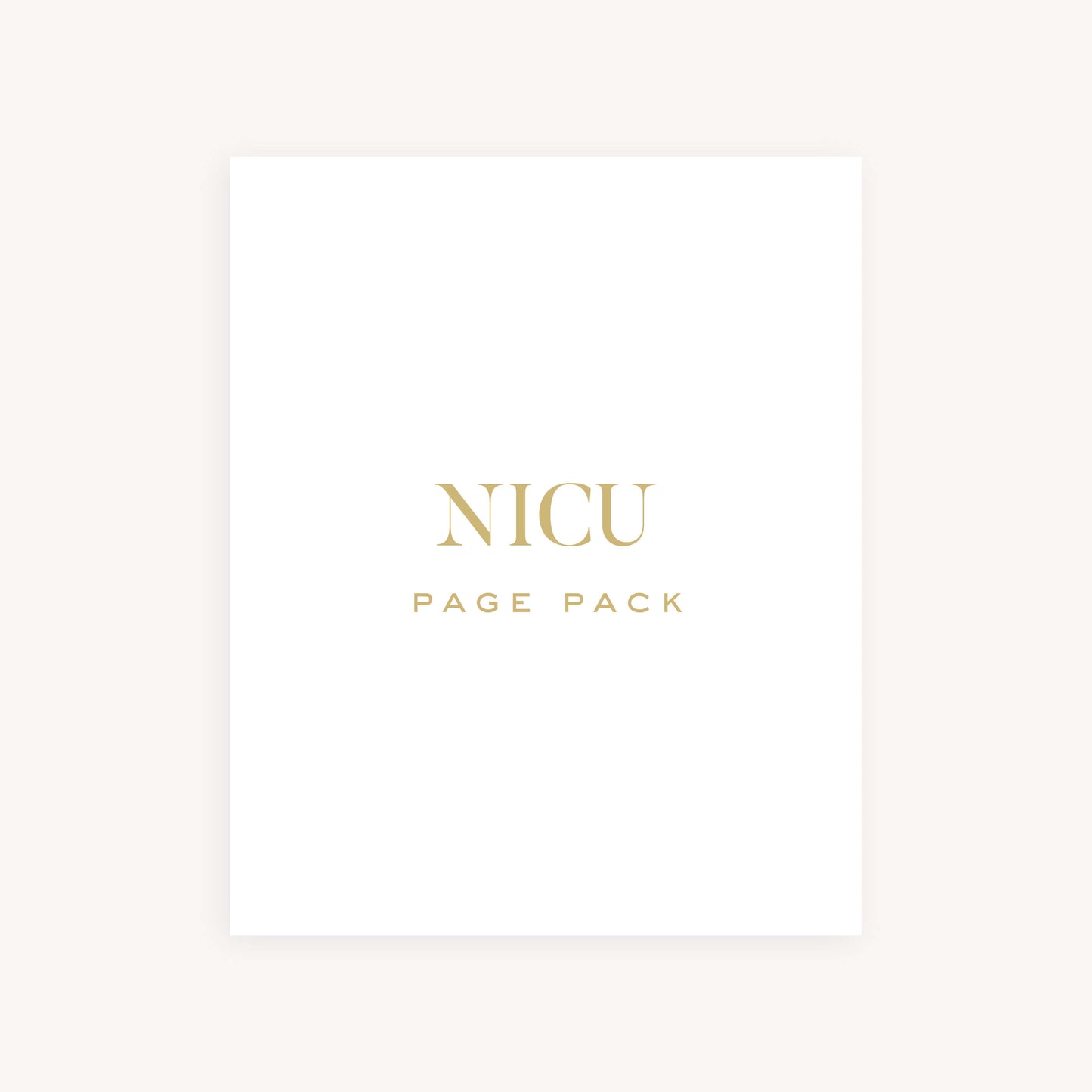 NICU BABY BOOK PAGE PACK