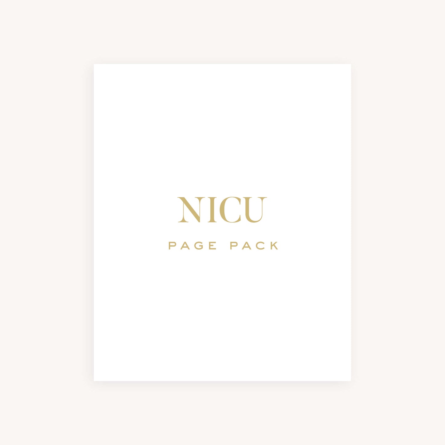 NICU BABY BOOK PAGE PACK