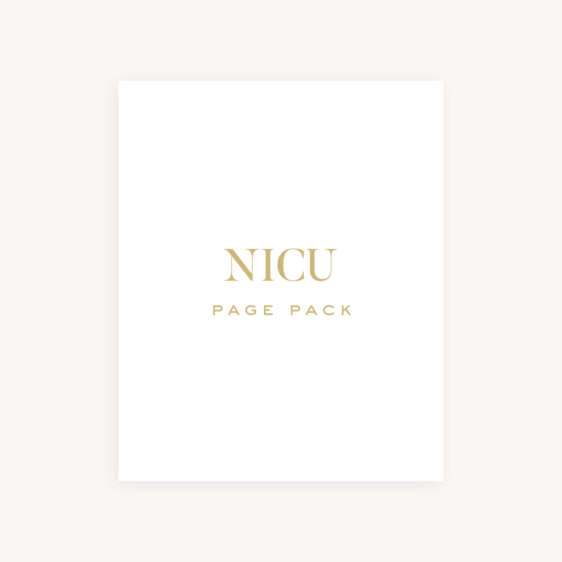 NICU BABY BOOK PAGE PACK