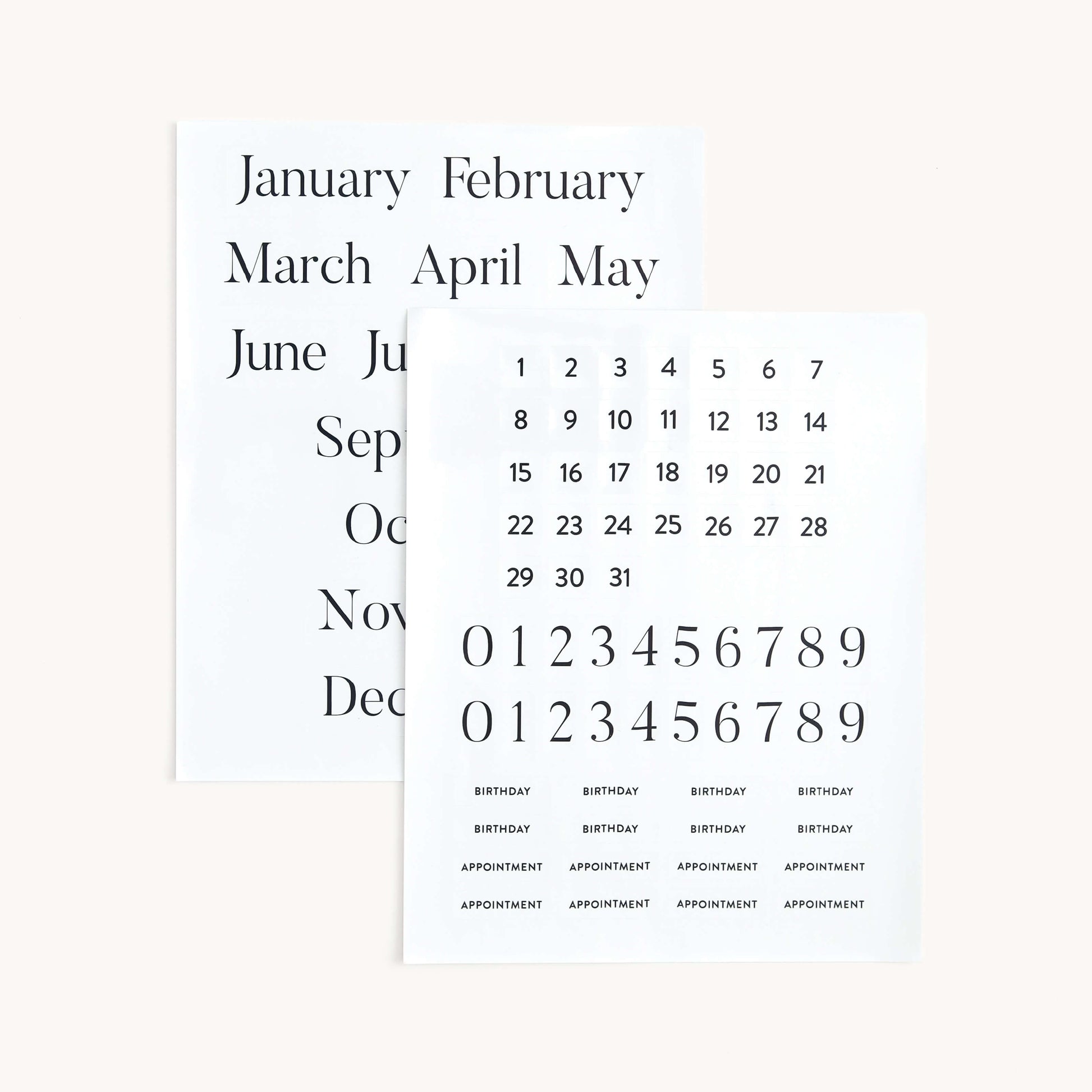 Months Cling Sticker Set