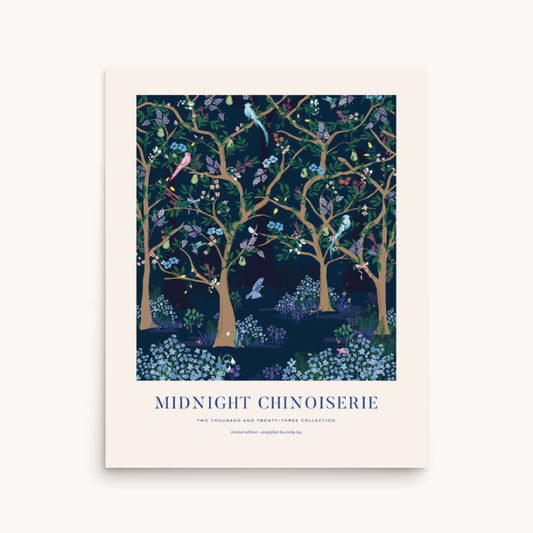 Midnight Chinoiserie Art Poster