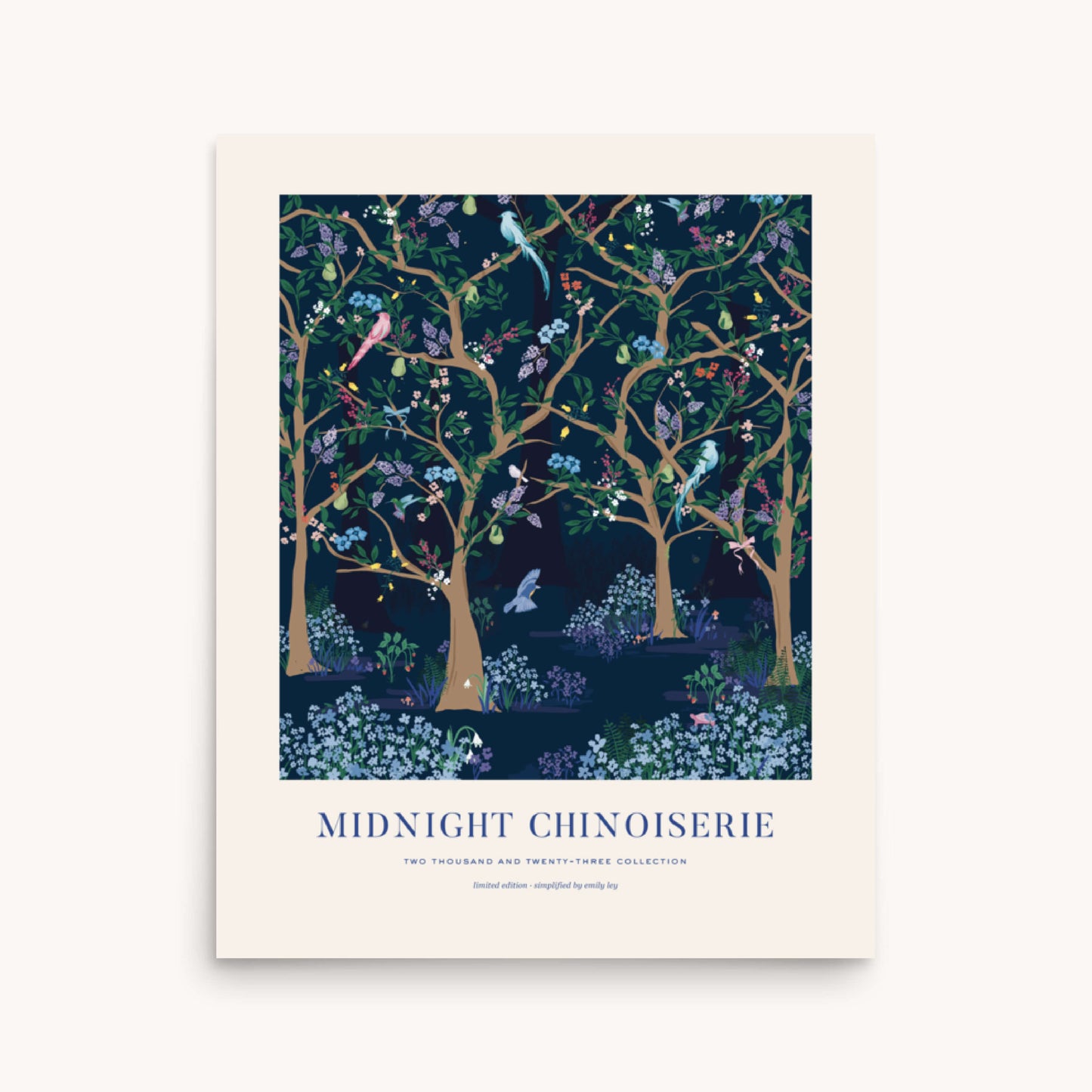 Midnight Chinoiserie Art Poster