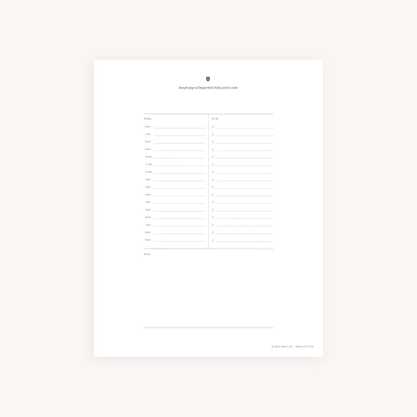 Daily Dapperdesk Sample Page Printable